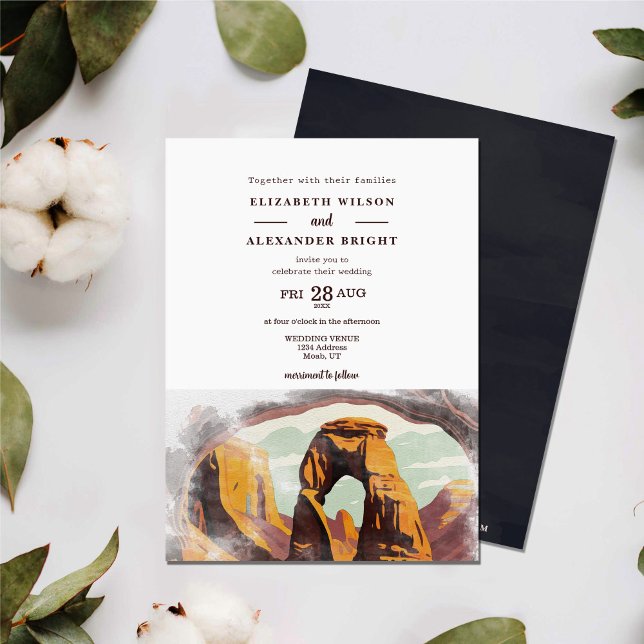 Wasserfarbe Moab Arches Park Utah Save the Date Einladung (Von Creator hochgeladen)