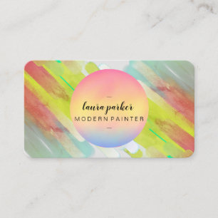 Wasserfarbe Moderne Abstrakte Malerei Girl Visitenkarte