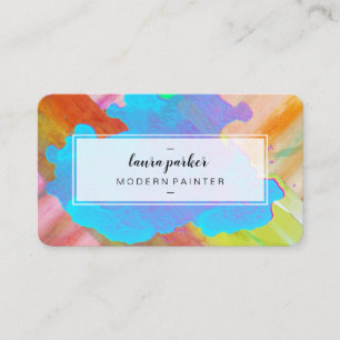 Wasserfarbe Moderne Abstrakte Pinselstriche Visitenkarte