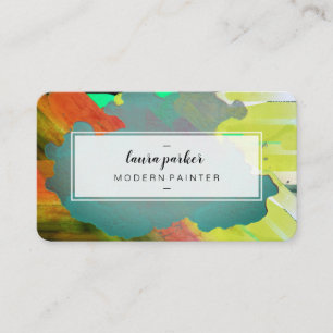 Wasserfarbe Moderne Abstrakte Pinselstriche Visitenkarte