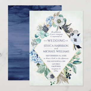 Wasserfarbe Moderne Blumen Elegante Anemone Hochze Einladung