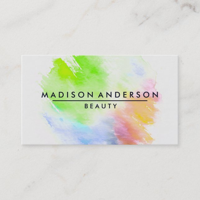 Wasserfarbe Moderne, einfache und klassische Beaut Visitenkarte (Vorderseite)