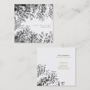 Wasserfarbe Moderne Naturfarben Schwarz-Weiß Quadratische Visitenkarte