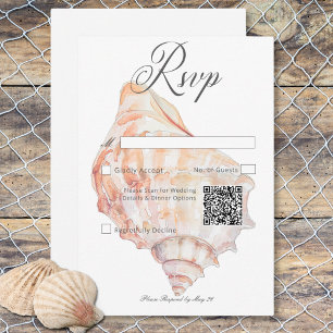 Wasserfarbe Moderne Palms & Beach Scene QR-Code RSVP Karte