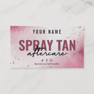 Wasserfarbe Moderne Spray Tan Aftercare Card Visitenkarte