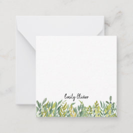 Wasserfarbe Moderne Vegetation - Individuelle Name Mitteilungskarte