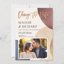 Wasserfarbe Modernes Abstraktes Foto Hochzeit Neue Save The Date