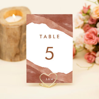 Wasserfarbe Modernes Burnt Orange Terracotta auf d Tischnummer