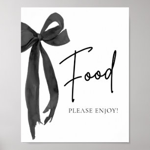 Wasserfarbe Modernes Elegantes Bow Bow Food-Zeiche Poster