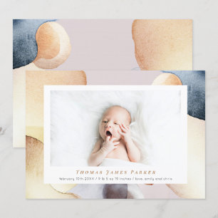 Wasserfarbe Modernes Foto Geburt Ankündigung