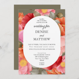 Wasserfarbe Mohn auf Martini Olivenbaum Grün Einladung