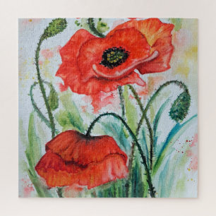 Wasserfarbe - Mohn Puzzle