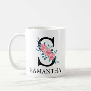 Wasserfarbe-Monogramm benutzerdefinierter einzelne Kaffeetasse