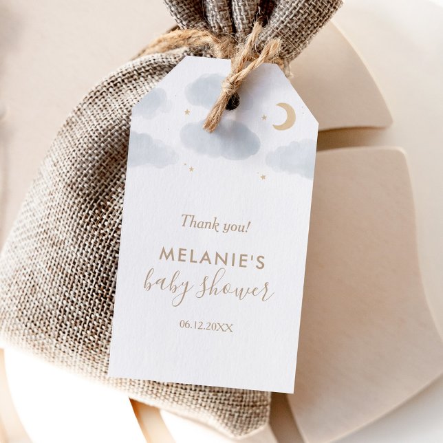 Wasserfarbe Moon Stars Kinderdusche Geschenkanhänger (Von Creator hochgeladen)