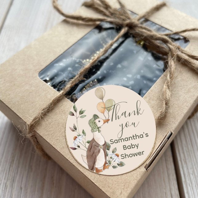 Wasserfarbe Mutter Goose Daisy Blume Danke Runder Aufkleber (Von Creator hochgeladen)