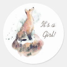Wasserfarbe mystischer Fuchs Es ist ein Girl Stick