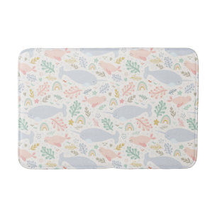 Wasserfarbe Narwhal & Siegel Muster Badematte