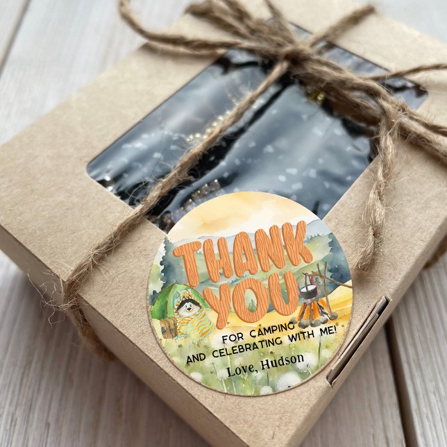 Wasserfarbe Natur Niedliches Camping Hund Vielen D Runder Aufkleber (Von Creator hochgeladen)