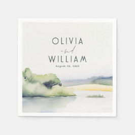 Wasserfarbe Natur Romantisch Serviette