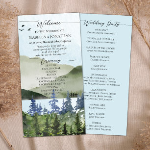 Wasserfarbe Naturgebirge Hochzeitsprogramm für See