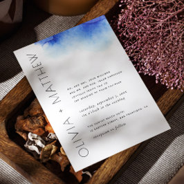 Wasserfarbe nautische blaue moderne Hochzeit Einladung