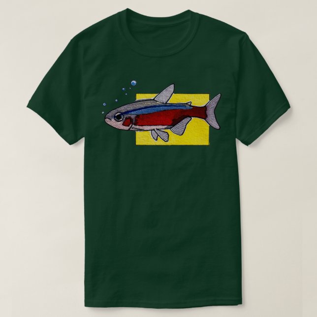 Wasserfarbe Neon Tetra T-Shirt (Design vorne)