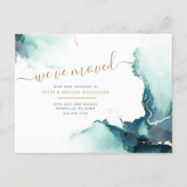 Wasserfarbe neue Adresse, die wir verschoben Ankün Feiertagspostkarte
