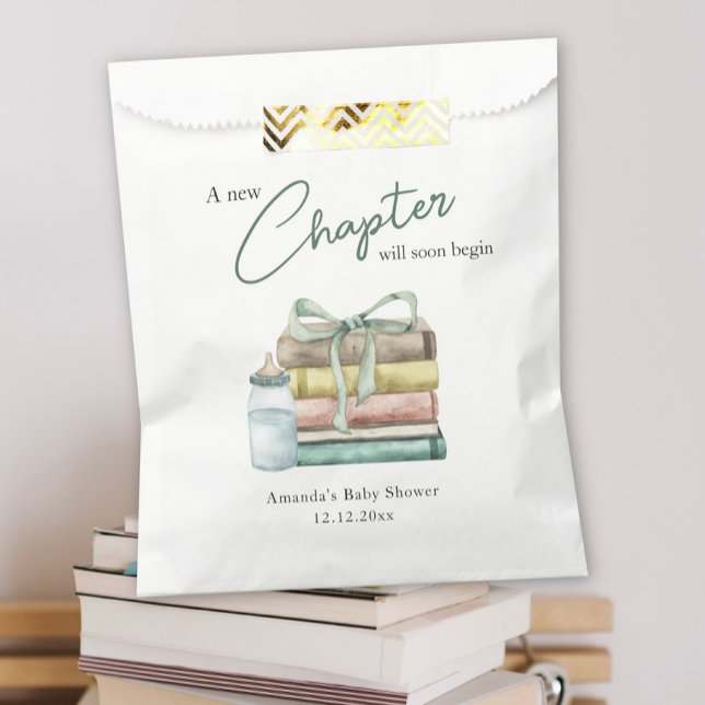 Wasserfarbe Neue Kapitel Babydusche Geschenktütchen (Von Creator hochgeladen)