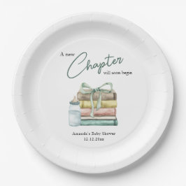 Wasserfarbe Neue Kapitel Babydusche Pappteller