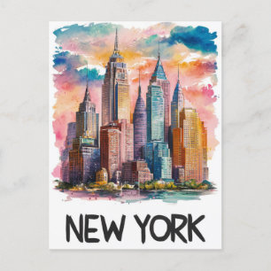Wasserfarbe neue York Postkarte
