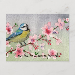 Wasserfarbe Neuer Perch Änderung der Adresse Ankündigungspostkarte