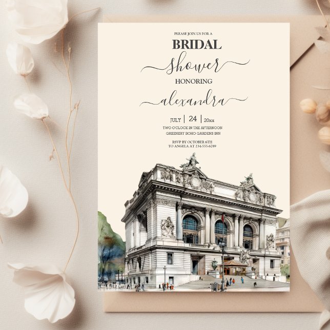 Wasserfarbe New York Zielort Brautparty Einladung (Von Creator hochgeladen)