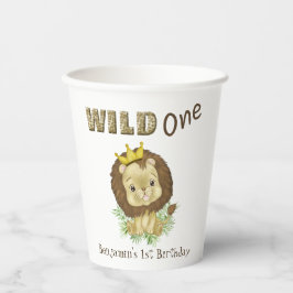 Wasserfarbe Niedlich Baby Lion - Wild 1. Geburtsta Pappbecher