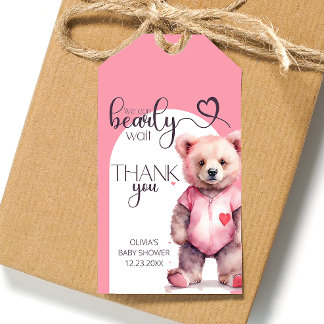 Wasserfarbe niedlich Bär Babydusche Danke Geschenkanhänger