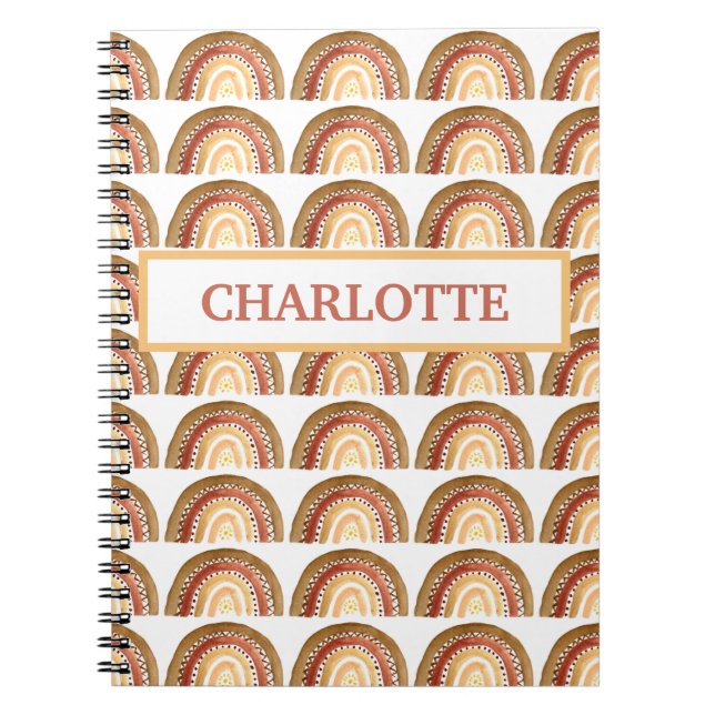 Wasserfarbe Niedlich Boho Pastel Kids Girl Rainbow Notizblock (Vorderseite)