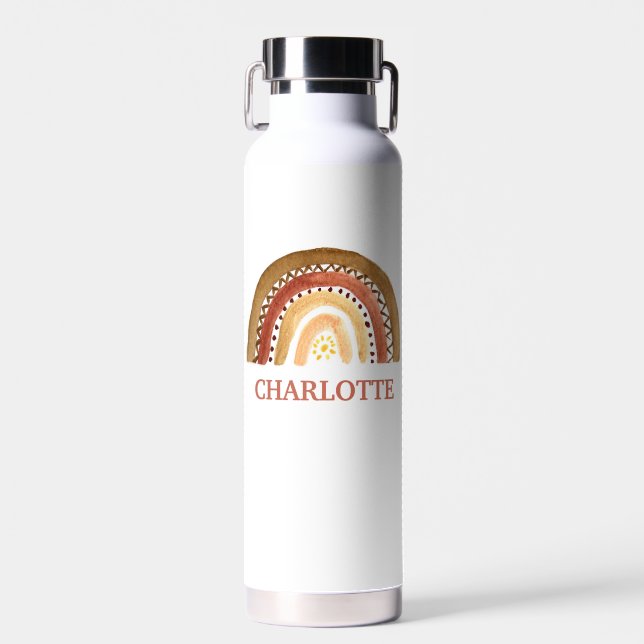 Wasserfarbe Niedlich Boho Pastell Kinder Moderner  Trinkflasche (Vorne)