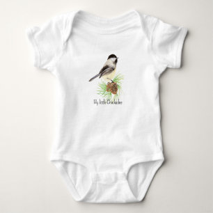 Wasserfarbe Niedlich Chickadee Bird My Little Chic Baby Strampler