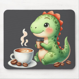 Wasserfarbe Niedlich Dinosaurier T Rex Trinkkaffee Mousepad