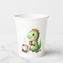 Wasserfarbe Niedlich Dinosaurier T Rex Trinkpapier Pappbecher