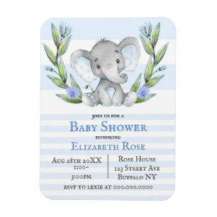 Wasserfarbe Niedlich Elephant Boy Baby Dusche lädt Magnet