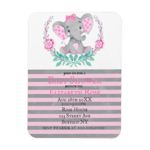 Wasserfarbe Niedlich Elephant Girl Baby Dusche läd Magnet