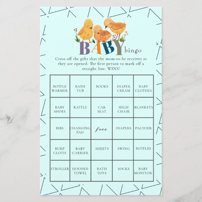 Wasserfarbe Niedlich kleine Hühnchen Kinderdusche  (Vorderseite)