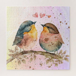 Wasserfarbe Niedlich kleine Lovebirds Tierart Puzzle