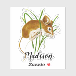 Wasserfarbe Niedlich Kleine Maus Tierische Individ Aufkleber
