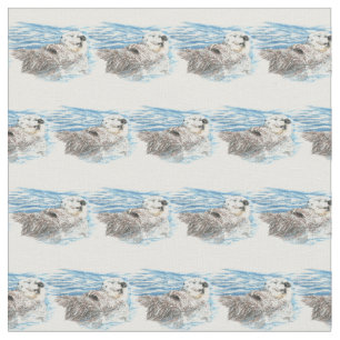 Wasserfarbe Niedlich Kleine Otter Tierart Stoff