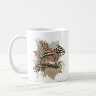 Wasserfarbe Niedlich Kleiner Chipmunk Tierwelt Kaffeetasse