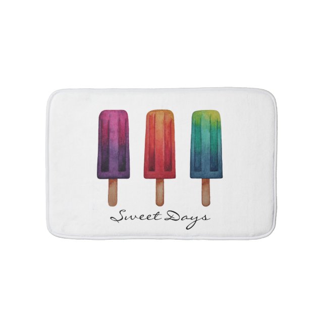 Wasserfarbe Niedlich Popsim Eis Cremes Badematte (Vorderseite)