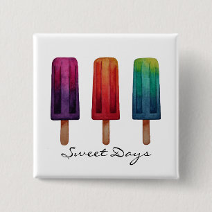 Wasserfarbe Niedlich Popsim Eis Cremes Button