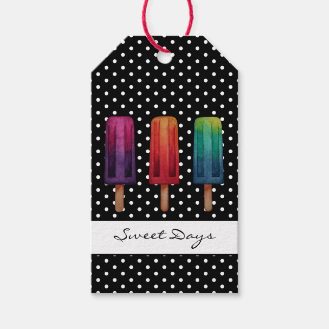 Wasserfarbe Niedlich Popsim Eis Cremes Geschenkanhänger (Vorderseite)