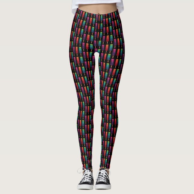 Wasserfarbe Niedlich Popsim Eis Cremes Leggings (Vorderseite)